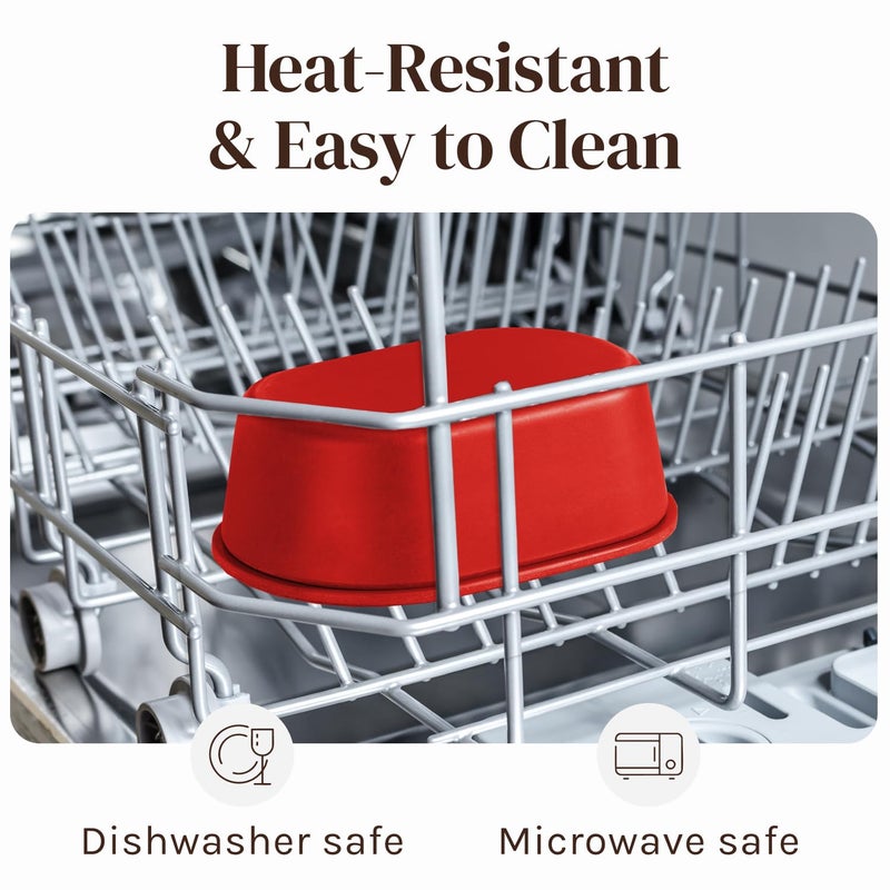 Cooler Kitchen طبق زبدة مبرد للمطبخ مع غطاء لسطح العمل - حافظة زبدة حمراء - مصنوعة من ألياف الخيزران الحديثة الصديقة للبيئة - تناسب أعواد كيري جولد، النمط الأوروبي - آمنة للغسل في غسالة الصحون - Image 5